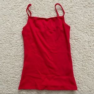 Garage red square neck tank